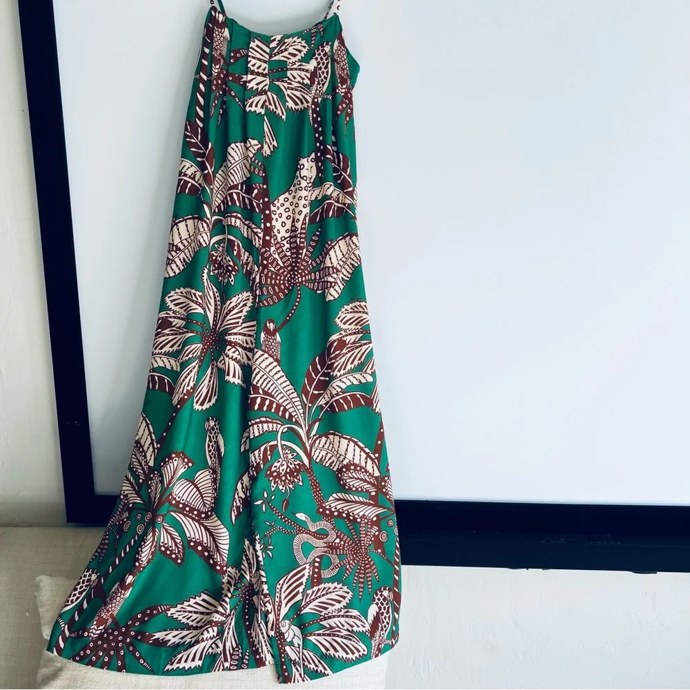FARM Rio x Anthropologie Waistless Amazonia Printed Jumpsuit Size Small NWT - Picture 6 of 13